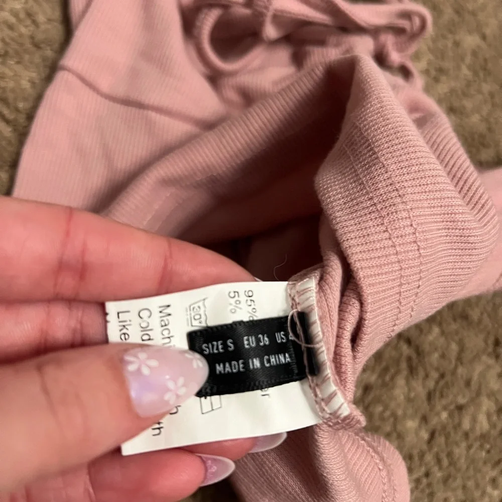 Pink Ribbed Tie-Front Top - Picture 3 of 3